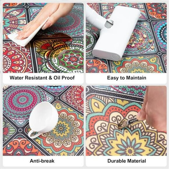 Boho Anti Fatigue Kitchen Mat Cushioned Waterproof Floor Rug Non Slip 20x32 - Picture 6 of 7